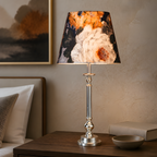 Lampa "Bujor Alb" – Eleganță tactilă și strălucire cromată