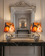 Lampa „Grădină cu Bujori” – Arta catifelei și eleganța ceramicii