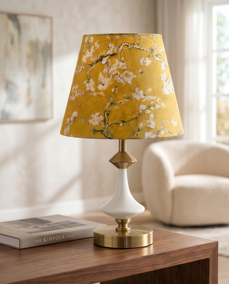 Lampa „Grădină cu Bujori” – Rafinament auriu și lumină difuză