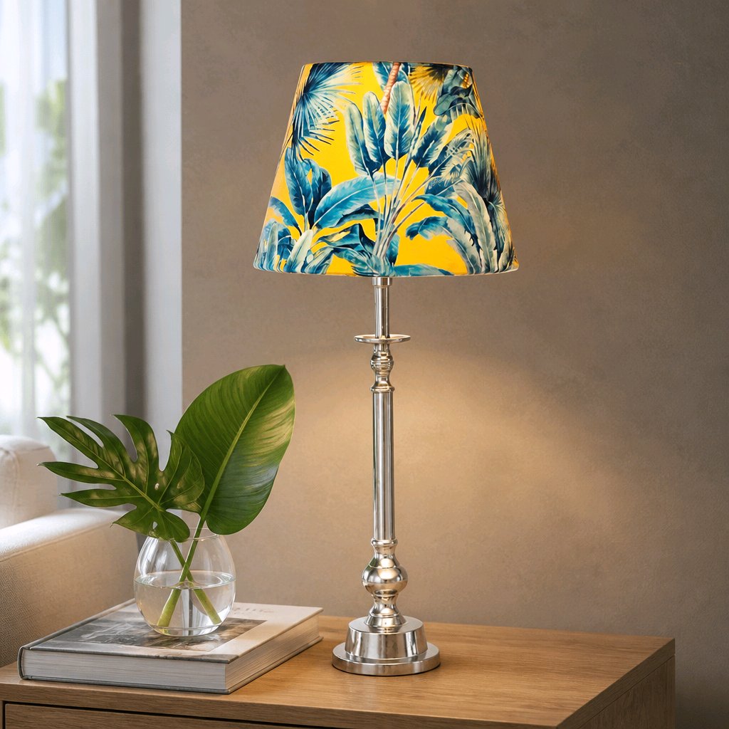Lampa „Soare în Junglă” – Eleganță tactilă și strălucire cromată