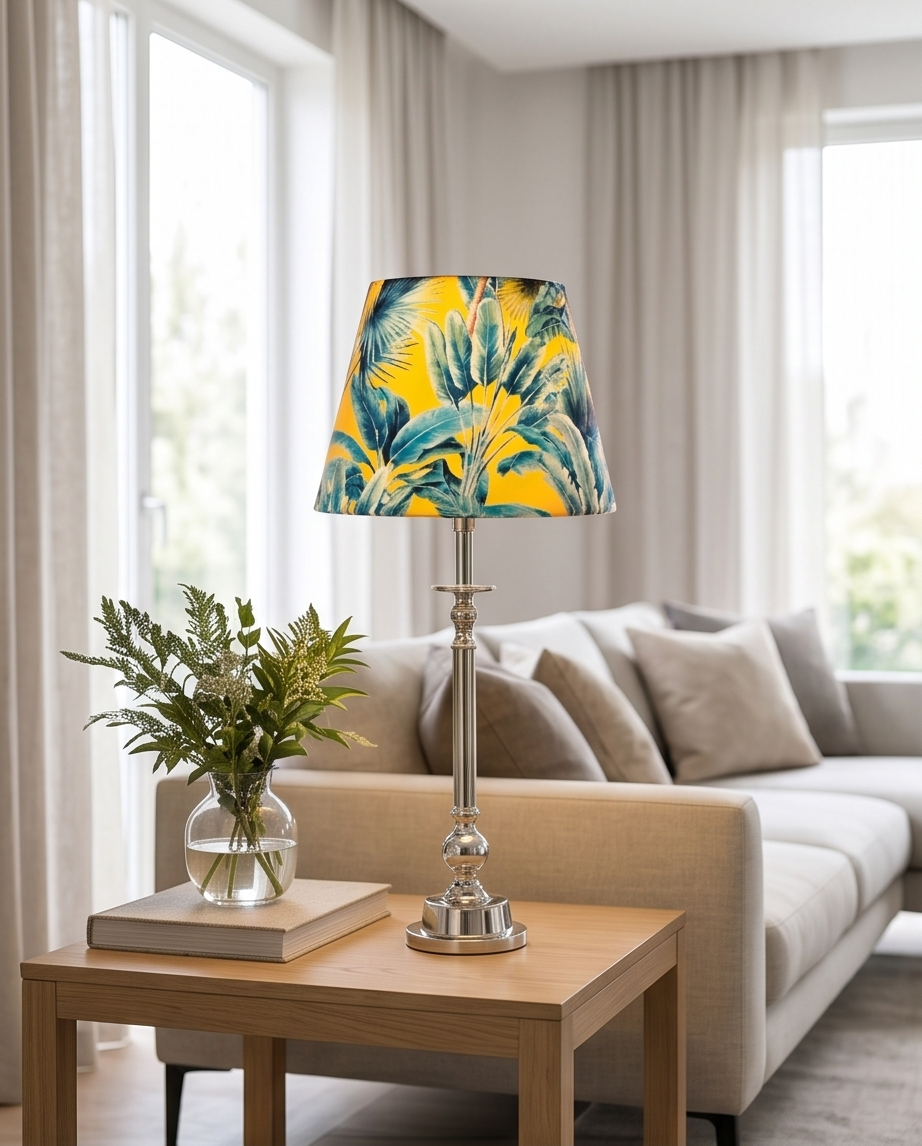Lampa „Soare în Junglă” – Eleganță tactilă și strălucire cromată