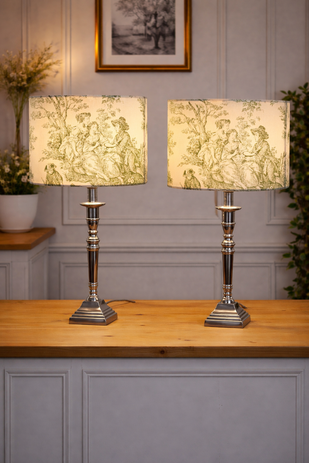 Veioză Artizanală "Domnite" verde – Ediție Limitată Toile de Jouy