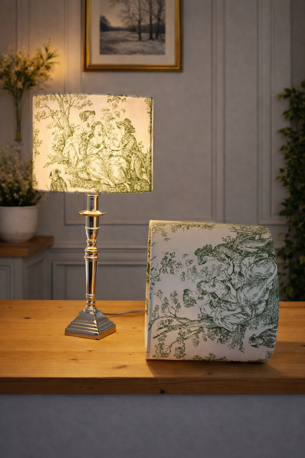 Veioză Artizanală "Domnite" verde – Ediție Limitată Toile de Jouy