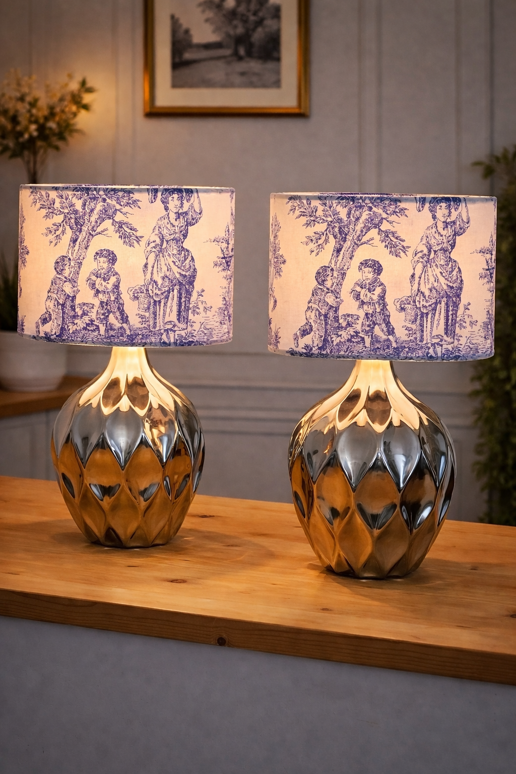 Veioză Artizanală "Mama" albastru – Ediție Limitată Toile de Jouy