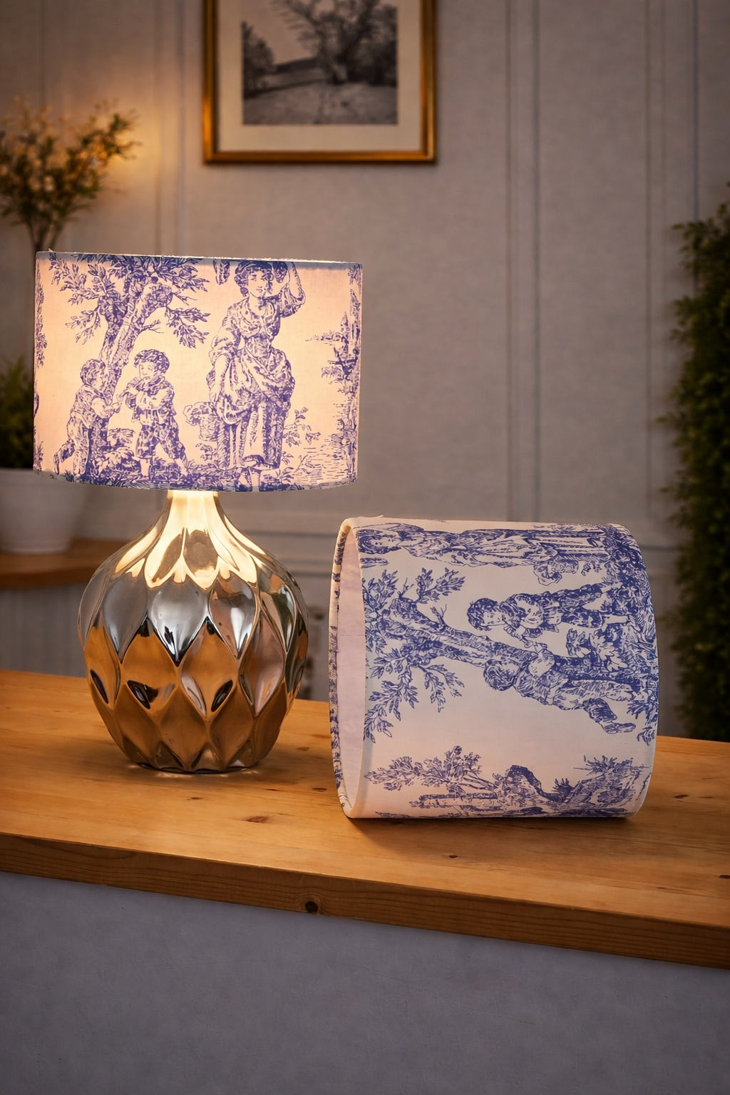 Veioză Artizanală "Mama" albastru – Ediție Limitată Toile de Jouy