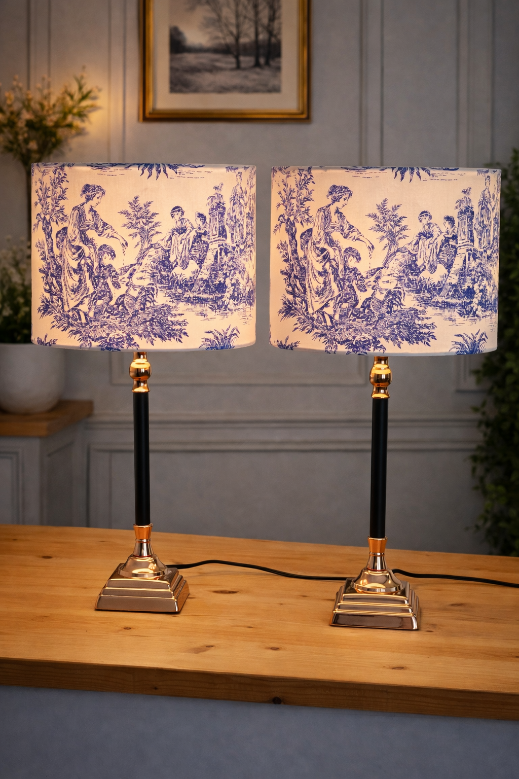 Veioză Artizanală "Mama" albastru – Ediție Limitată Toile de Jouy