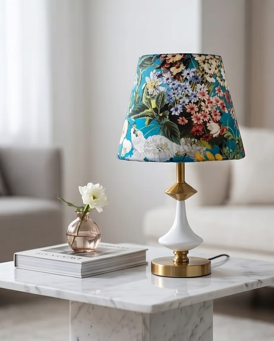 Lampa „Florile Curcubeului” – Rafinament auriu și lumină difuză