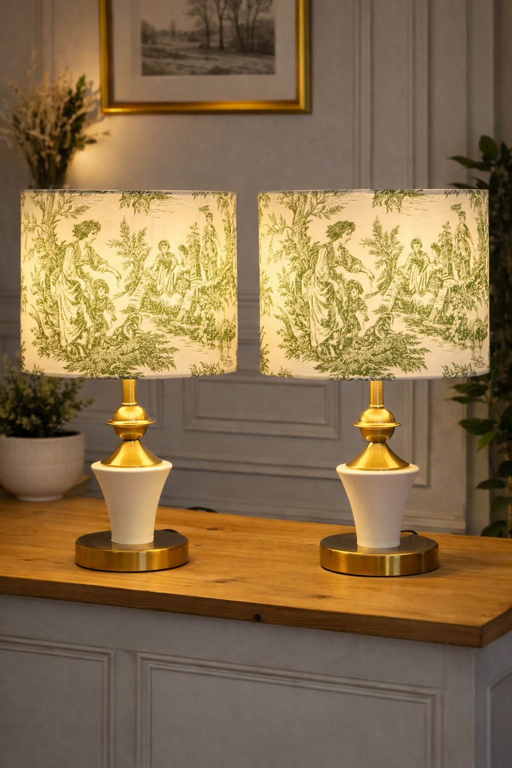 Veioză Artizanală "Mama" verde – Ediție Limitată Toile de Jouy