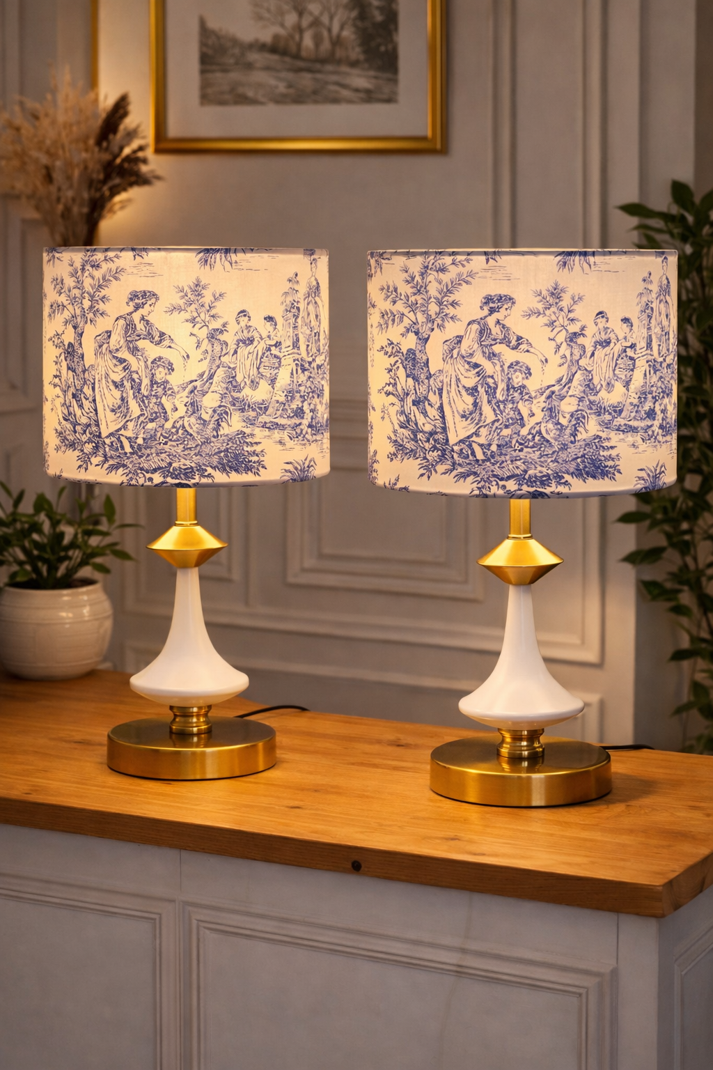 Veioză Artizanală "Mama" albastru – Ediție Limitată Toile de Jouy