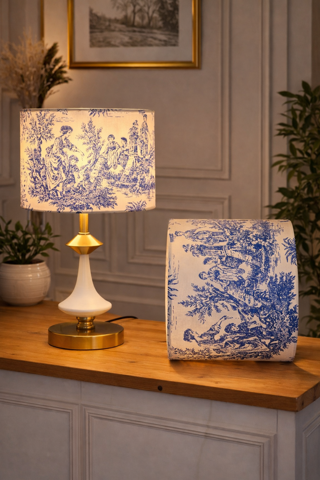 Veioză Artizanală "Mama" albastru – Ediție Limitată Toile de Jouy