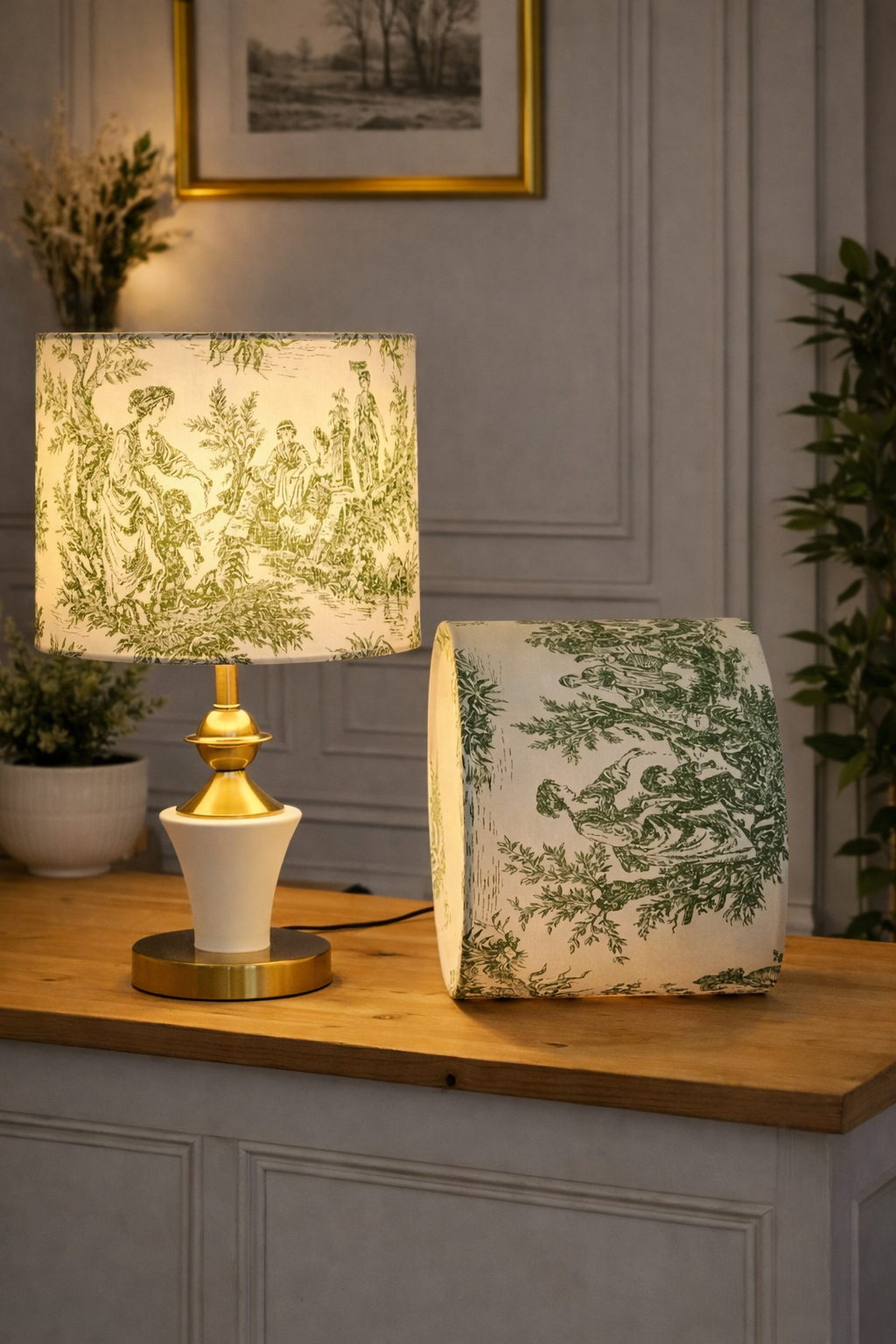 Veioză Artizanală "Mama" verde – Ediție Limitată Toile de Jouy