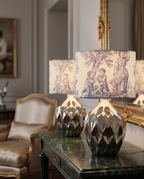Lámpara de Noche Artesanal "Mama" azul – Edición Limitada Toile de Jouy