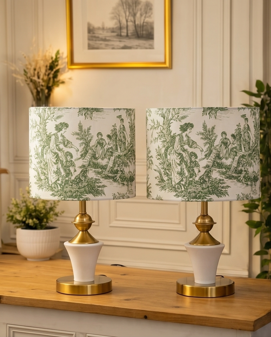 Veioză Artizanală "Mama" verde – Ediție Limitată Toile de Jouy