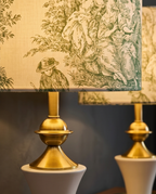 Handmade Lamp "Domnite" Green – Limited Edition Toile de Jouy