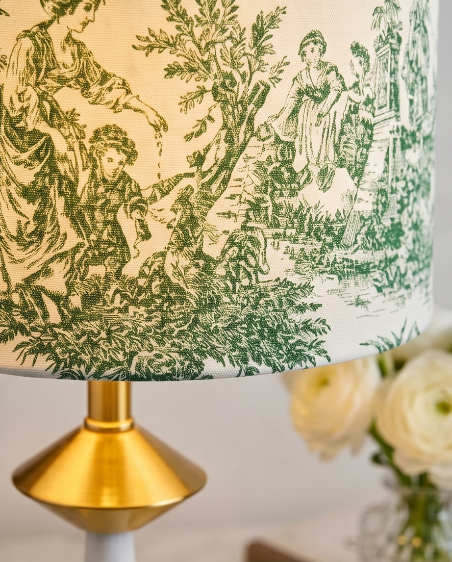 Veioză Artizanală "Mama" verde – Ediție Limitată Toile de Jouy
