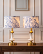 Lámpara de Noche Artesanal "Domnite" azul – Edición Limitada Toile de Jouy